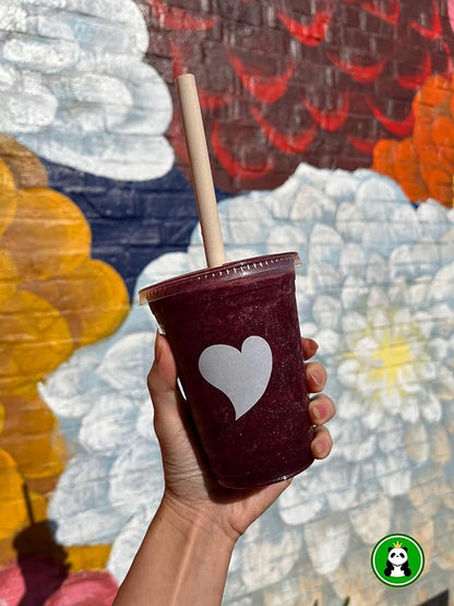 Pandaboard™ Compostable Bamboo Boba/Milkshake/Smoothie Straws - Wrapped - bag of 80