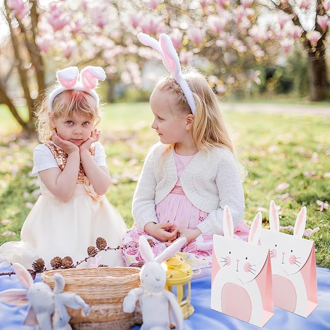 Cheerland Bunny Gift Bags Easter Bag Bunny Birthday Becorations Rabbit Goodie bag Some Bunny is One Party Decoration Easter Treat Party Favors Bags Decor Tea Party Supplies