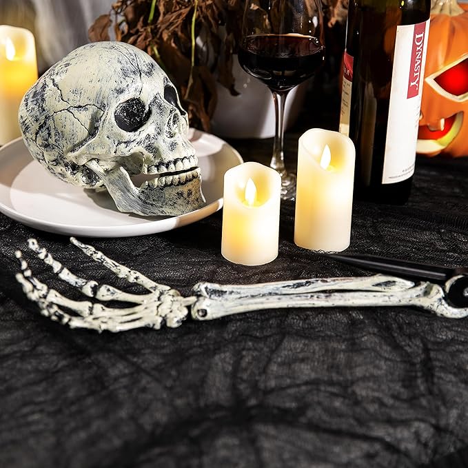 400" x 85" Halloween Creepy Cloth - Large Size Spooky Fabric - Scary Gauze Blood Cloth for Haunted House, Party, Yard Decoration (Black)