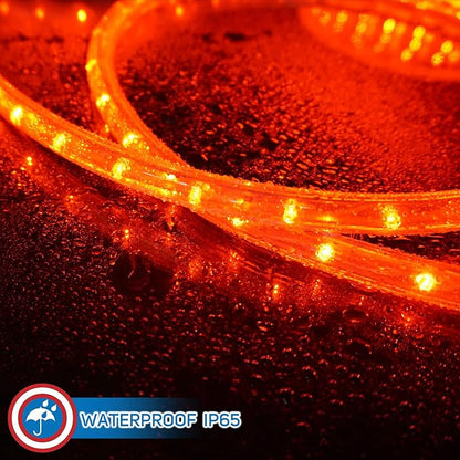 Russell Decor LED Rope Lights for Valentine's Day Holiday Party Wedding Seasonal Christmas Decoration Super Bright and Flexible Lights (Red 60ft)