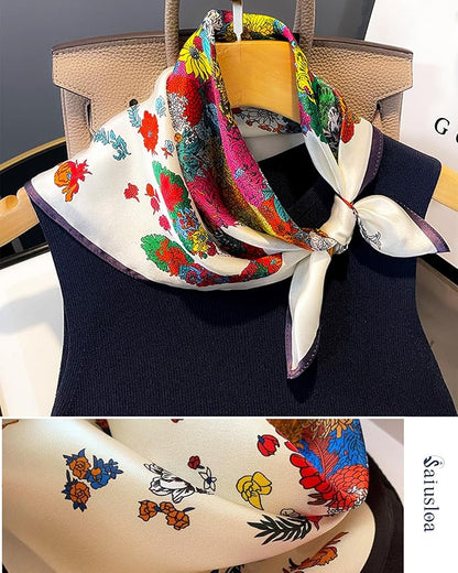 Neck Scarf For Womens Silky Head Scarves Hair Bandanas Square Scarf Fashion Accessories lightweight