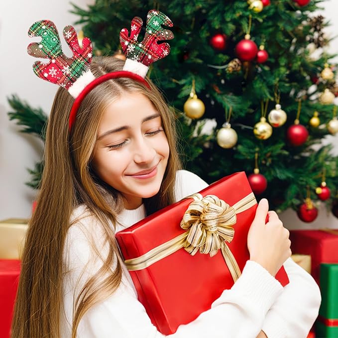 MNKXL 12PCS Christmas Headbands for Adults Bulk,Xmas Headwear Party Favors for Women,Santa Hat Headband