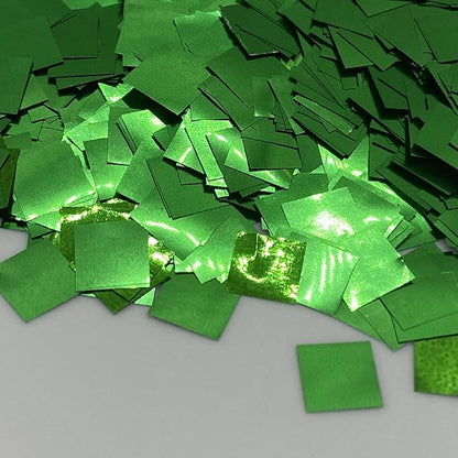 Ultimate Confetti, Fluttering Green Mylar Shiny Foil Metallic Confetti Squares - Lightweight and Slow-Falling Party Confetti for Cannon and Launcher Use - Best for Celebrations - 1 lb, 16 oz