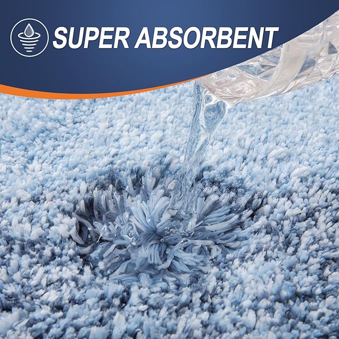 OLANLY Bathroom Runner Rugs 40x24, Extra Soft Absorbent Microfiber Bath Rugs, Rubber Backing, Quick Dry, Machine Washable Bath Mats for Bathroom Floor, Tub and Shower, Home Decor Accessories, Blue