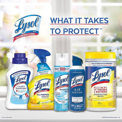 Lysol Disinfectant Wipes, Multi-Surface Cleaning Wipes, Dorm Room Essentials For Disinfecting and Cleaning, Mango & Hibiscus 80ct