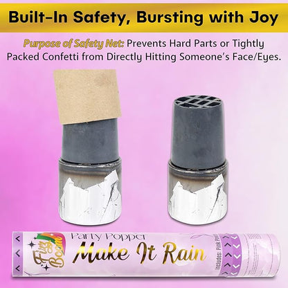 2 Pack Gender Reveal Smoke Confetti Poppers - Biodegradable Pink Powder Poppers for Baby Gender Reveal | Creates Vibrant Cloud of Color | Perfect for Photography and Special Events