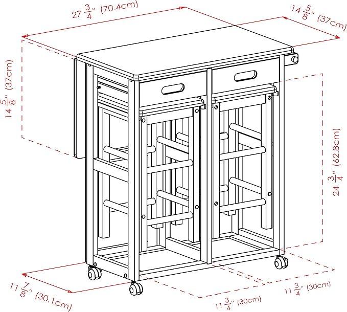Winsome Wood Suzanne Kitchen, Square, Teak