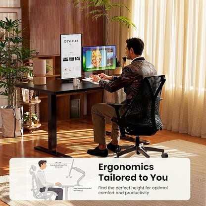 ErGear Height Adjustable Electric Standing Desk, 32 x 19 Inches Sit Stand up Desk, Memory Computer Home Office Desk, Black
