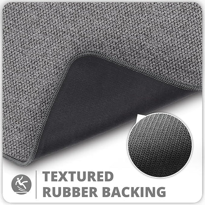Bath Mat,Ultra Thin Bathroom Runner Rugs,Large Bath Mats for Bathroom,Quick Dry,Non-Slip,Machine Washable,Low Pile,Bath Rug,Shower Outside,Sink,Home Decor Accessories.Dark Grey,3'x5'(36x60inch)
