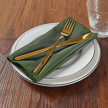 Cloth Napkins 17x17 inch Washable Polyester Dinner Napkins Soft Table Napkins for Wedding Party Dining Banquet(Willow,100PCS)