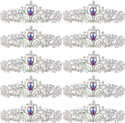 BBTO 10 Pcs Crystal Tiara and Crowns for Women Girls Princess Rhinestone Crown Queen Headband with Combs Bride Tiara for Birthday Party Wedding Prom Hair Accessories