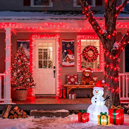 JMEXSUSS 600 LED Red Halloween Lights Outdoor Indoor, 168Ft Red Christmas String Lights Plug in Clear Wire, Light for Halloween Tree Outside Room Christmas Party Decorations