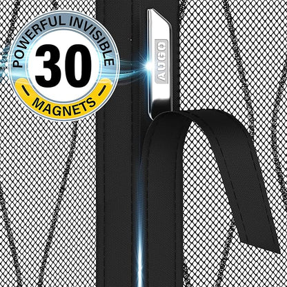 AUGO Garage Door Screen Magnetic Closure - Garage Screen Doors for 1 Car Garage Pull Down - Magnetic Screen Door Mesh - Heavy Duty Weighted Bottom- Pet & Kid Friendly - Keep Open Feature - 8' x 7'
