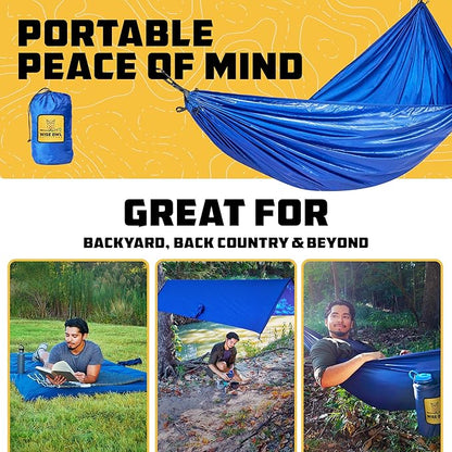 Wise Owl Outfitters Camping Hammock – 500lbs Portable Hammock with Tree Straps - Travel, Backpacking, Hiking, Outdoors Camping Gear - Single or Double