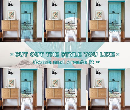 YIIBAII Door String Curtains Fringe Door Curtains for Doorways Window Room Decoration Living Room Divider(39"x79", Blue)