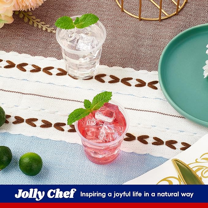 JOLLY CHEF 7𝟎𝟎 𝐏𝐚𝐜𝐤 3 oz Clear Plastic Cups, Disposable Mouthwash Cups for Picnic, Travel, Halloween, Christmas Parties