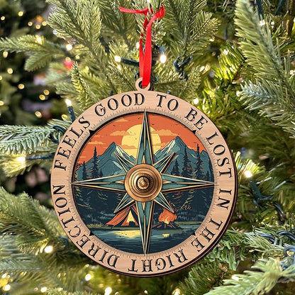 FLAGWIX Christmas Camping Gifts for Men Women - Wooden Christmas Ornaments 2025 for Tree Decorations - Camping Ornament for Home Decor, Gifts for Campers Who Have Everything, Gift Idea for Campers