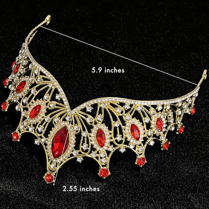 TAROSE Silver Tiaras for Women and Girls, Crystal Gold Crowns for Women, Hair Accessories for Bride/Halloween/Prom/Birthday