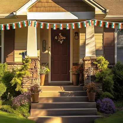 India Small String Flags, 50 Feet 38 Pcs Indian Pennant Banner Bunting Flags, Patriotic Events, Independence Day, Country Festival, Commemoration, Decorations (India)