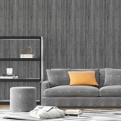 Art3d 4-Pack Glue-On Herringbone Wainscoting Panel for Interior Wall Decor - 104 x 12 Inch Polystyrene Ultralight Slim Slat Wall Panels for Living Room Bedroom, Weathered Teak