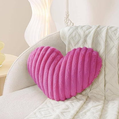 AELS Heart Shaped Pillow, 20 Inches Heart Decorative Throw Pillows, Faux Fur Love Pillows Cute Pillow, Valentines Day Decorations, Wedding Decor, Living Room Bedroom Nursery Decor, Hot Pink