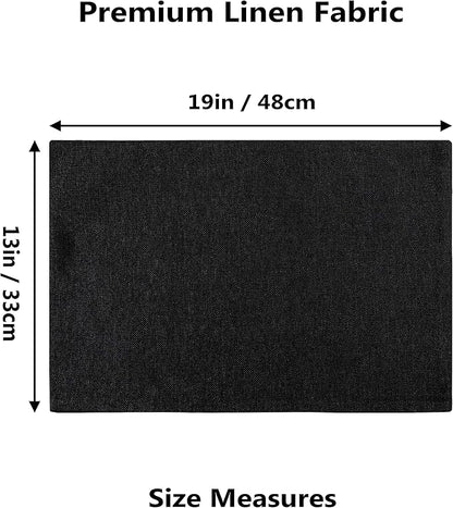 Home Brilliant Black Placemats Set of 6 Heat Resistant Dining Table Fall Place Mats Kitchen Cloth Table Mats, Black