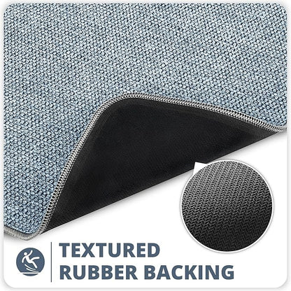 Bath Mat,Ultra Thin Bathroom Runner Rugs,Large Bath Mats for Bathroom,Quick Dry,Non-Slip,Machine Washable,Low Pile,Bath Rug,Shower Outside,Sink,Home Decor Accessories.Blue,3'x4'(36x48inch)
