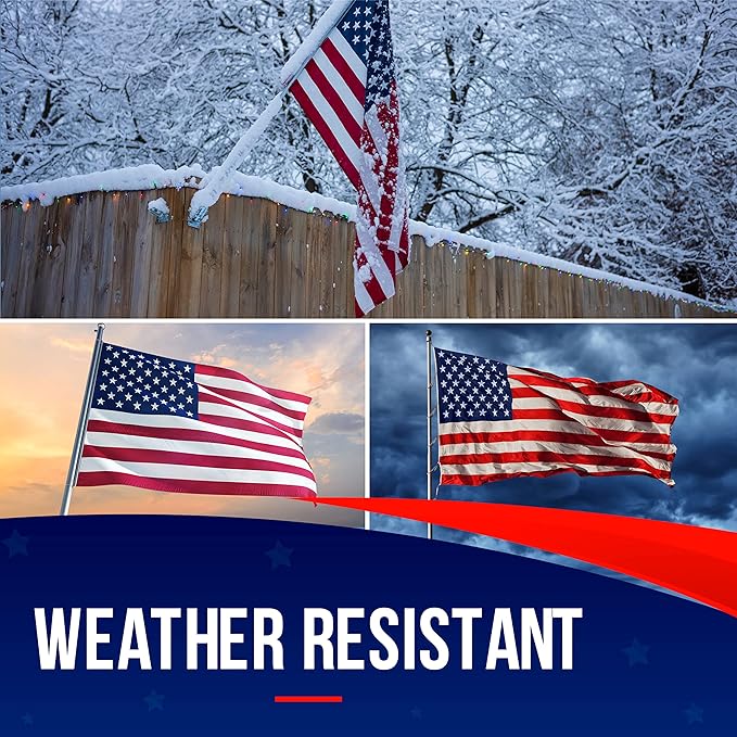 Large American Flag for Outside 12x18 | American Flag 100% Made in USA -US Flag Heavy Duty Outdoor with Embroidered Stars and Sewn Stripes Outdoor Flag for High Wind - FMAA Certified