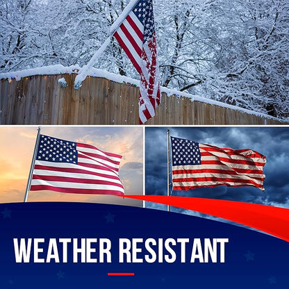 Large American Flag for Outside 12x18 | American Flag 100% Made in USA -US Flag Heavy Duty Outdoor with Embroidered Stars and Sewn Stripes Outdoor Flag for High Wind - FMAA Certified