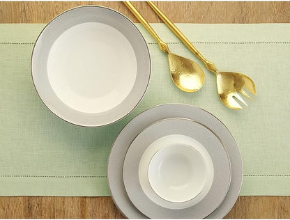 Solino Home Linen Sage Green Table Runner 108 Inches Long - 100% Pure Linen 14 x 108 Inch Table Runner for Fall, Autumn, Christmas, New Year - Classic Hemstitch