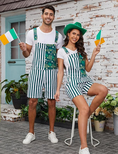 Unisex Printed Overalls Shorts Romper Festival Jumpsuits Work Bibs Coveralls Gifts for Men and Women