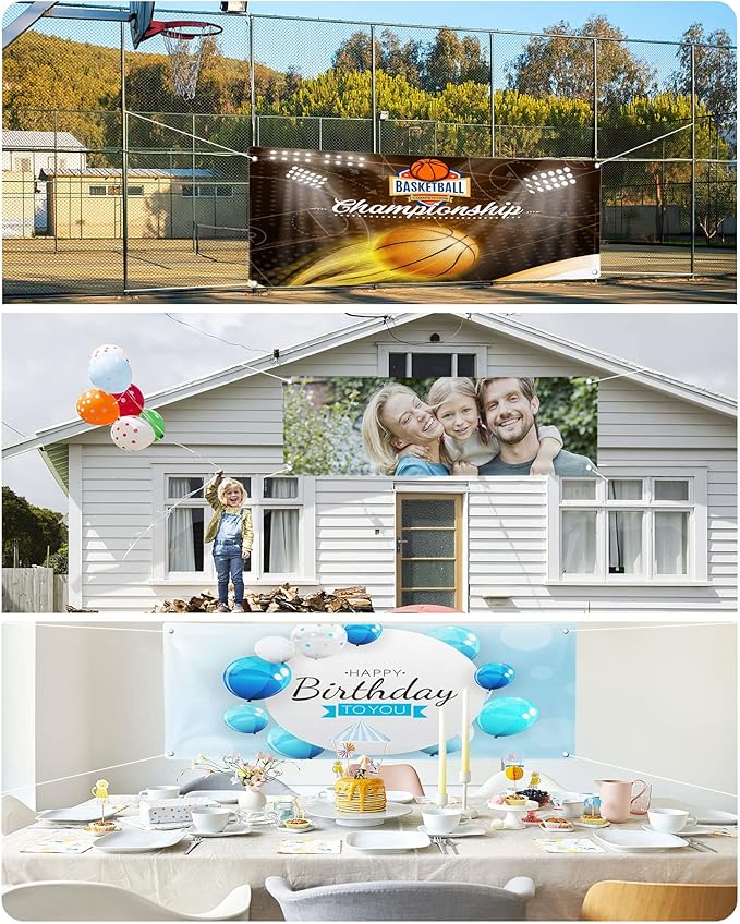 Custom Vinyl Banners and Signs Customize Outdoor, Personalized Banner with Logo Text for Party Birthday, Customized Banner Decoration for Business Graduation Wedding Event 5'x20'