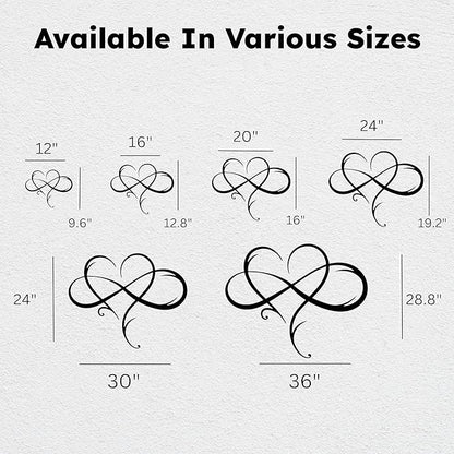 Infinity Heart Metal Wall Art – Minimalist Love Symbol for Home or Office, Durable Black Steel Display for Bedroom, Entryway, or Lounge, Ideal Gift for Wedding, Engagement, or Anniversary
