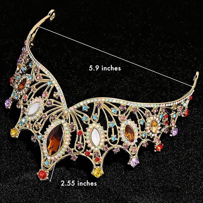 TAROSE Silver Tiaras for Women and Girls, Crystal Gold Crowns for Women, Hair Accessories for Bride/Halloween/Prom/Birthday