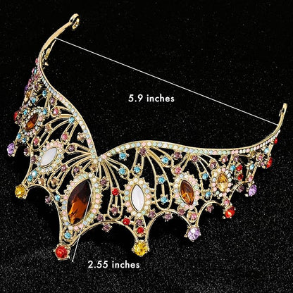 TAROSE Silver Tiaras for Women and Girls, Crystal Gold Crowns for Women, Hair Accessories for Bride/Halloween/Prom/Birthday