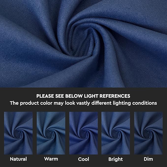 Encasa XO Cobalt Blue Cloth Napkins Set of 12, 17"x17" | Solid Color Cotton Dinner Napkins | Washable & Reusable Napkins for Dining Table Fall Decoration, Holiday & Christmas Festivals