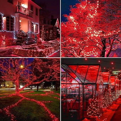Joomer Battery String Lights, 2PACK Total 100 LED Battery Operated String Light, Twinkle Fairy Lights with Timer for Home, Garden, Store, Party, Holiday, Indoor Decor (Red)