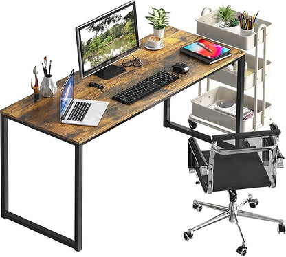 SHW Mission 48-Inch Home Office Computer Desk, Rustic Brown
