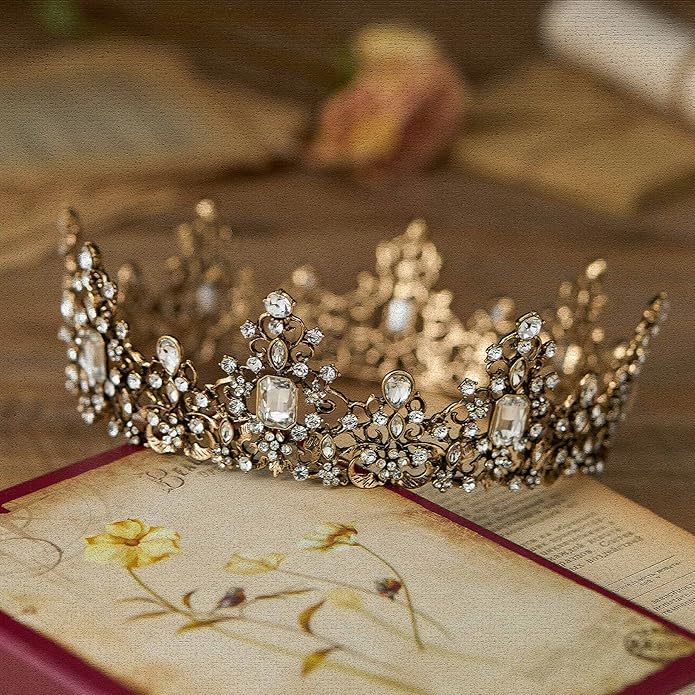 SWEETV Queen Crown for Women - Baroque Wedding Tiaras and Crowns,Jeweled Tiara Crown,Prom Birthday Halloween Hair Accessories