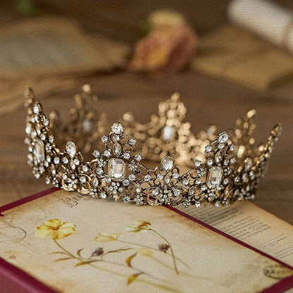 SWEETV Queen Crown for Women - Baroque Wedding Tiaras and Crowns,Jeweled Tiara Crown,Prom Birthday Halloween Hair Accessories