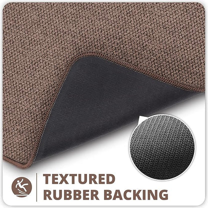 Bath Mat,Ultra Thin Bathroom Rugs,Rubber Bath Mats for Bathroom,No Slip Bath Rugs,Quick Dry,Machine Washable,Low Pile,Absorbent,Shower Outside,Sink,Home Decor Accessories.Brown,1'8"x2'8"(20x32inch)