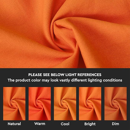 Encasa XO Orange Cloth Napkins Set of 6, 17"x17" | Solid Color Cotton Dinner Napkins | Washable & Reusable Napkins for Dining Table Fall Decoration, Holiday & Christmas Festivals