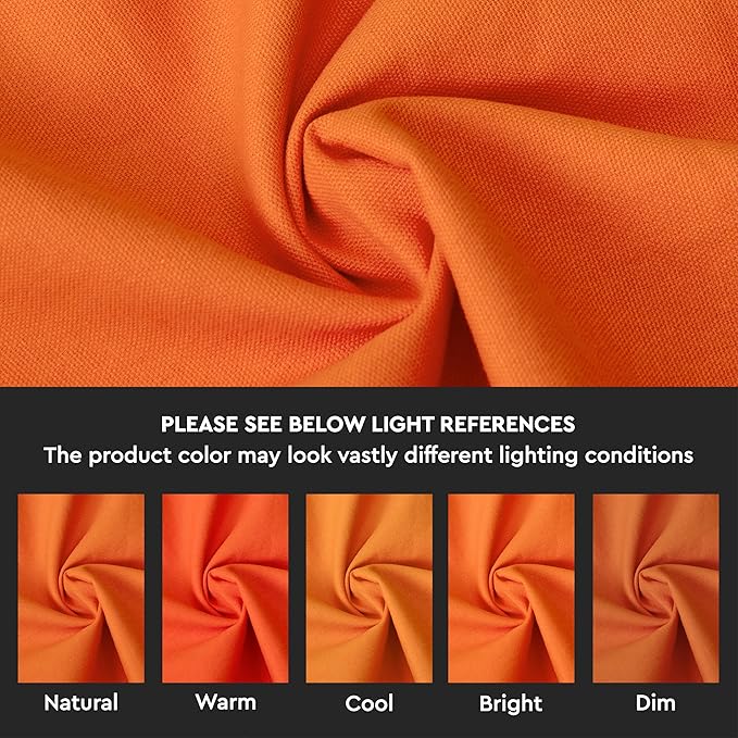 Encasa XO Orange Cloth Napkins Set of 12, 17"x17" | Solid Color Cotton Dinner Napkins | Washable & Reusable Napkins for Dining Table Fall Decoration, Holiday & Christmas Festivals