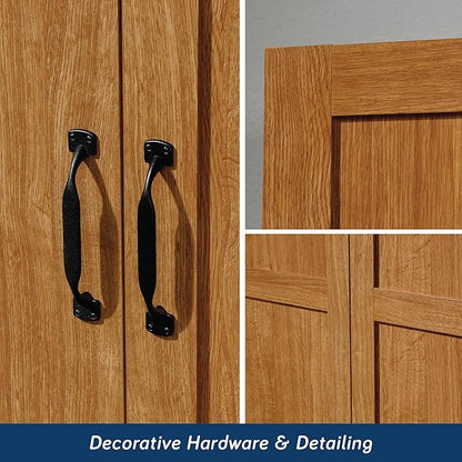 Sauder Select Storage Cabinet, Pantry Cabinet Kitchen Storage with Adjustable Shelves, Bathroom Storage Cabinet, in Highland Oak