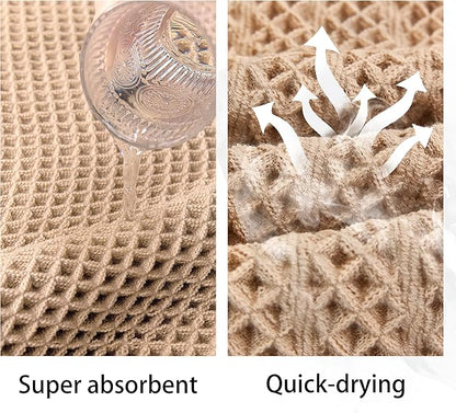 Waffle Bath Mat Non Slip, Boho Bathroom Rug, Super Absorbent Quick Dry Bathroom Mat, Soft Farmhouse Bath Rug with Tassels, Small Washable Shower Mats for Floor 24"x36", Tassels Brown