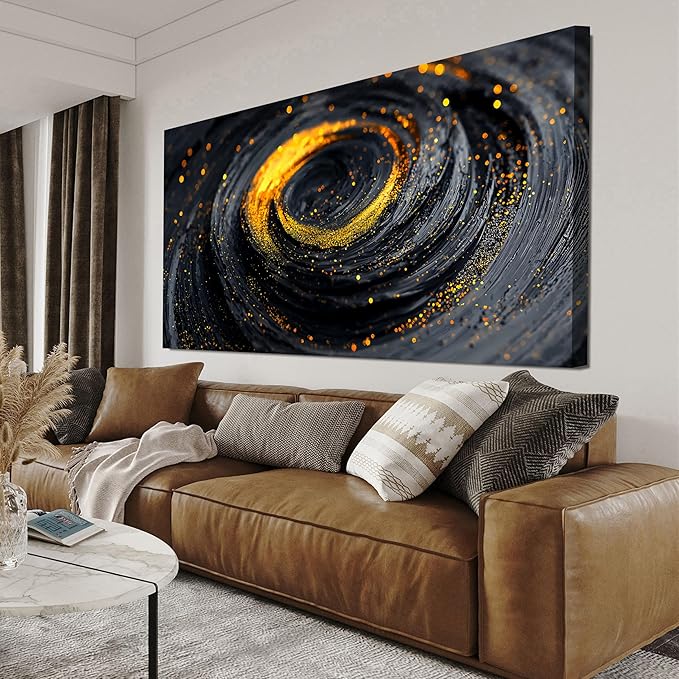 Abstract Wall Art Decor Wall Art Pictures for Living Room Abstract Canvas Art Wall Decor Minimalist Black Gold Wall Art Prints Modern Wall Art Decorations Artwork for Walls Office Home Decor 20" X 40"