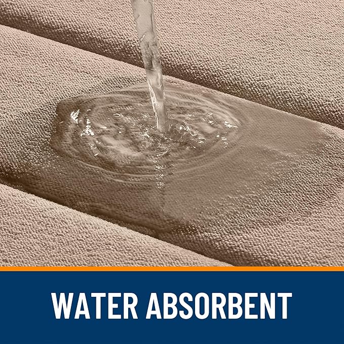 OLANLY Memory Foam Long Bathroom Rugs Runner 59x20, Super Soft Absorbent Bath Mat, Quick Dry, Machine Washable Shower Floor Rugs, Bathmat Carpet, Bathroom Home Decor Accessories, Tan
