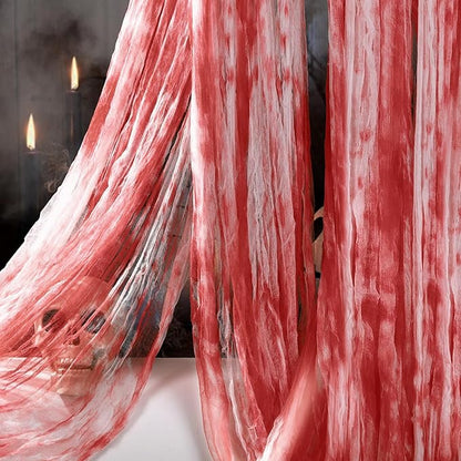 400" x 85" Halloween Creepy Cloth Decoration, Large Bloody Spooky Fabric Cloth Halloween Scary Gauze Cheesecloth for Haunted House Halloween Party Yard Wall Indoor Outdoor Decor
