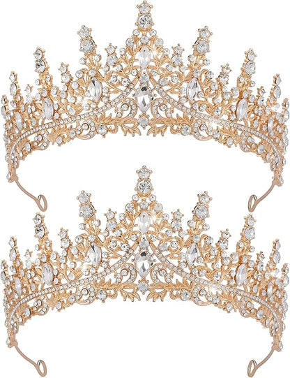 Crystal Tiara Crown for Women, Rhinestone Queen Headband Wedding Bridal Hair Accessories, Princess Crown for Birthday Prom Quinceañera Party Pageant Halloween Cosplay
