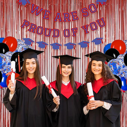 Melsan Red Tinsel Foil Fringe Curtains Backdrop, 3.2 ft x 8 ft Sparkle Tinsel Backdrop Streamers for Christmas Valentines Patriotic Birthday Party Decorations, 2 Packs